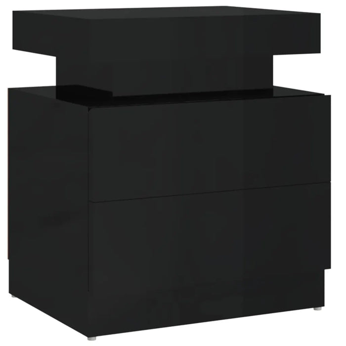 Comodino Nero Lucido 45x35x52 cm in Truciolato cod mxl 75526