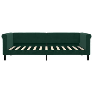Divano Letto Estraibile Cassetti Verde Scuro 90x200cm Velluto 3197821