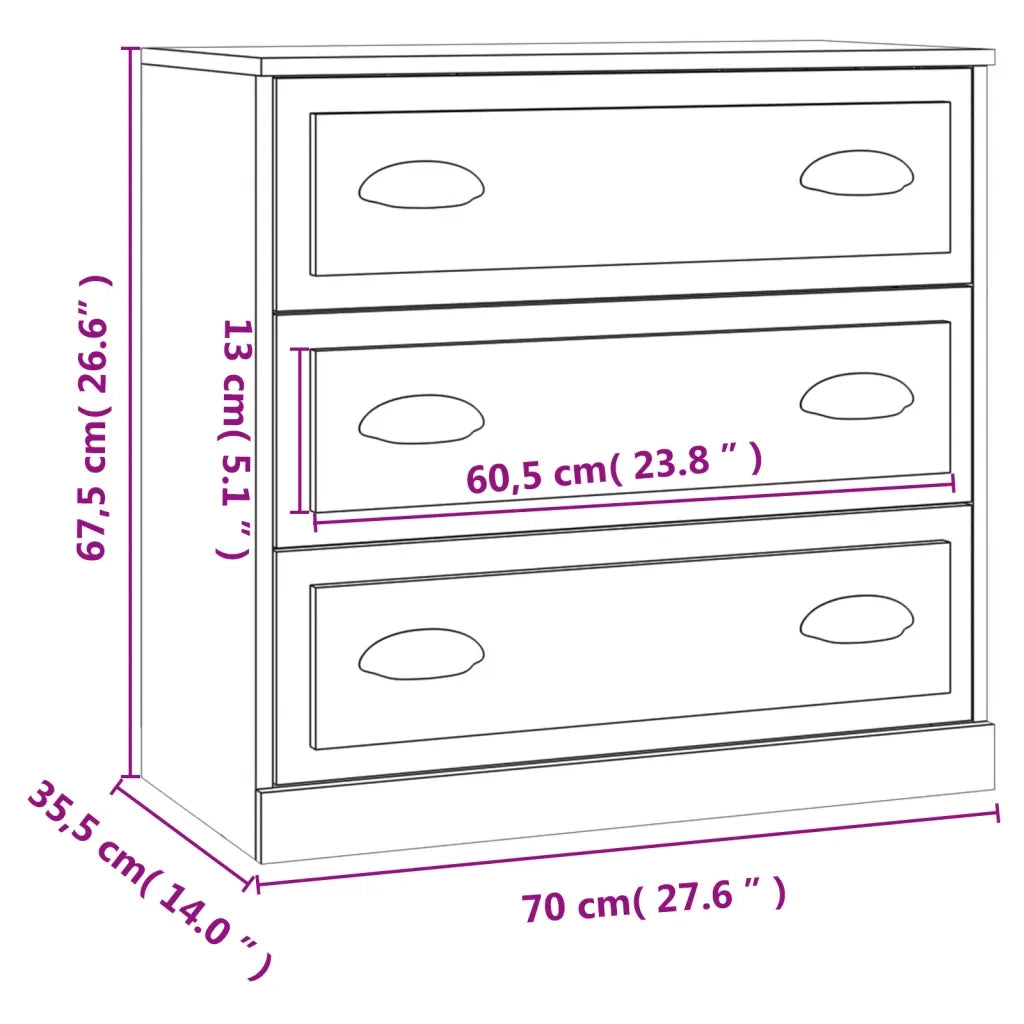 vidaXL Credenze 2 pz Rovere Fumo in Legno Multistrato