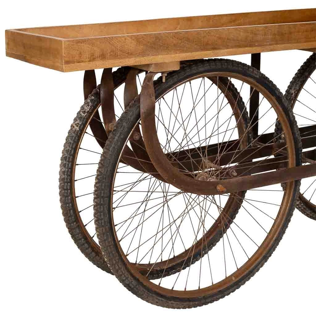 Carrello portavivande con ruote, marrone, 178x40x84h cm