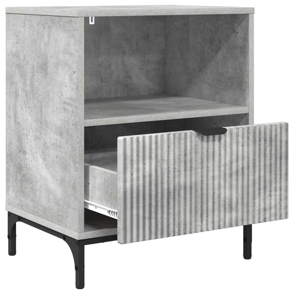 Armadio da Notte con cassetto Grigio cemento 49 x 36 x 61 cm 883480