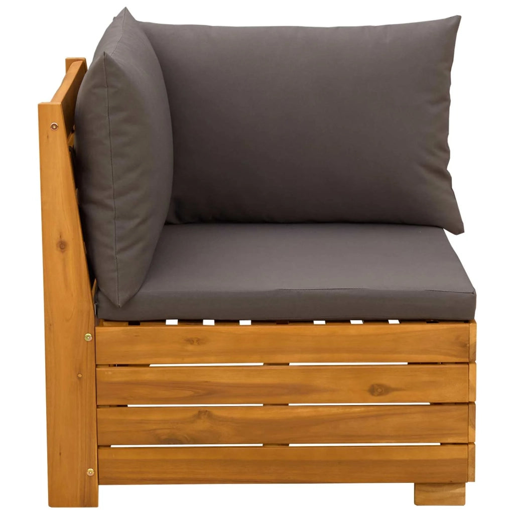 Divano angolare da giardino Legno di Acacia Massello Marrone