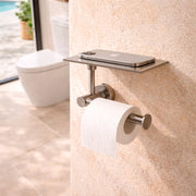 SINED Porta Rotolo Acciaio Inox Satinato con Ripiano Superiore Materiale Acciaio 316L Modello LEVANTE
