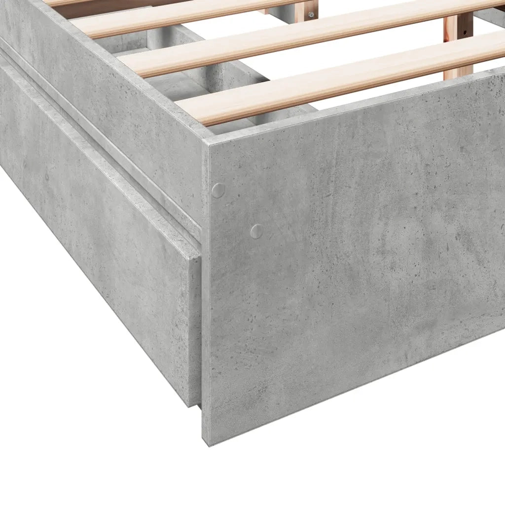 Giroletto Cassetti Grigio Cemento 160x200 cm Legno Multistrato 3280646