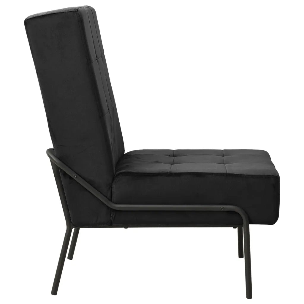 Poltrona Relax | Sedia Relax 65x79x87 cm Nera in Velluto