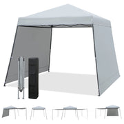 Gazebo pieghevole 3x3m con pareti e borsa a ruote, Gazebo da giardino impermeabile e protettivo da sole Grigio-Gazebo
