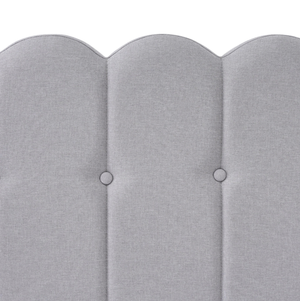 Letto matrimoniale ULEVR 160x200 cm imbottito in lino grigio con rete a doghe, USB e Type-C
