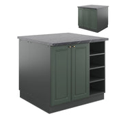 Isola cucina Fame-Line Verde-oro rustico/Antracite 90 cm senza piano di lavoro Vicco