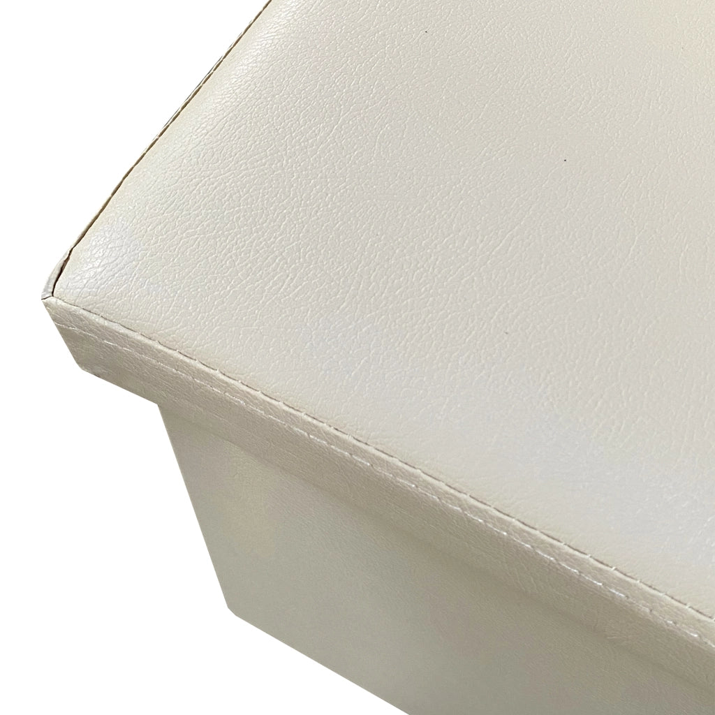Puff Ottomano Quadrato Portaoggetti Pieghevole in Similpelle 38x38x38cm | Nyana Casa | Stile ottomano | Similpelle resistente | Nero, grigio e beige