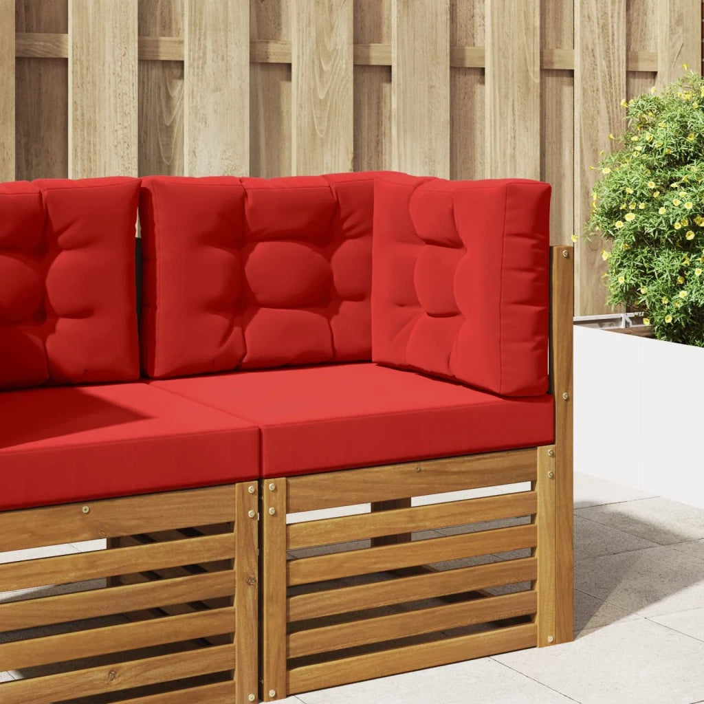 Cuscino per divano da esterno 3 pcs Rosso Poliestere
