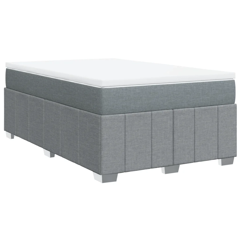 Giroletto a Molle con Materasso Grigio Chiaro 120x190cm Tessuto