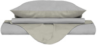 Copripiumino Singolo con Sacco e Federe Doubleface Grigio Chiaro/Panna