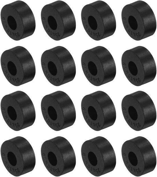 Spaziatori in gomma antivibrazionali 16 pezzo - isolanti antivibrazionali - riduzione del rumore - assorbimento di shock - duraturi - 10 x 10 x 25 mm - supporti per dempster