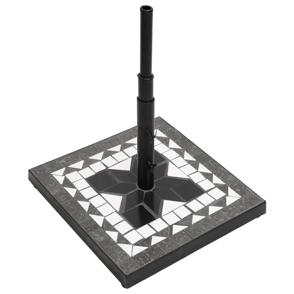 Base per Ombrellone Nero e Bianco Quadrata 12 kg CFW4601056