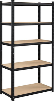 Magazzino a scomparti – Scaffale a magazzino – Regolabile – 200 x 100 x 50 cm – 875kg Capacità di carico – Nero