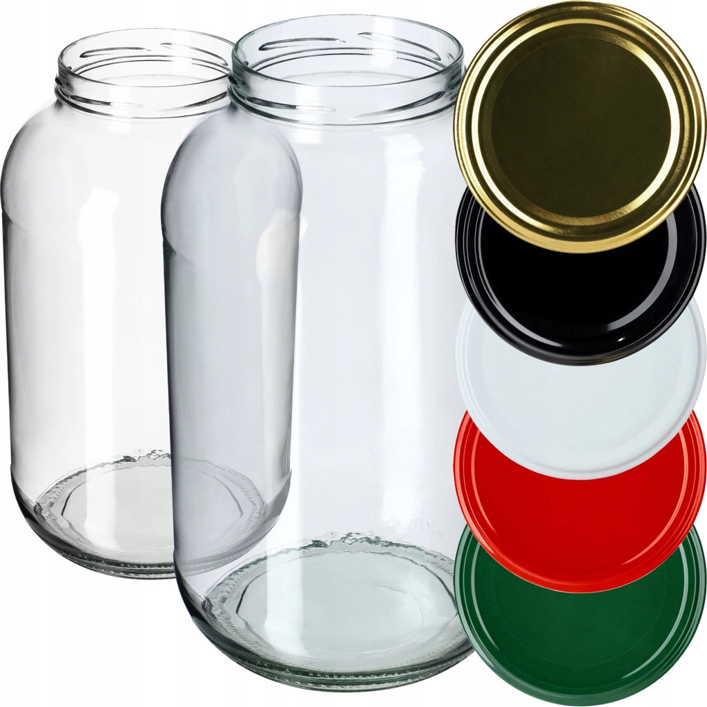 KADAX 2 pezzi Barattoli in vetro da 4 L per miele e conserve con coperchi Fi 100