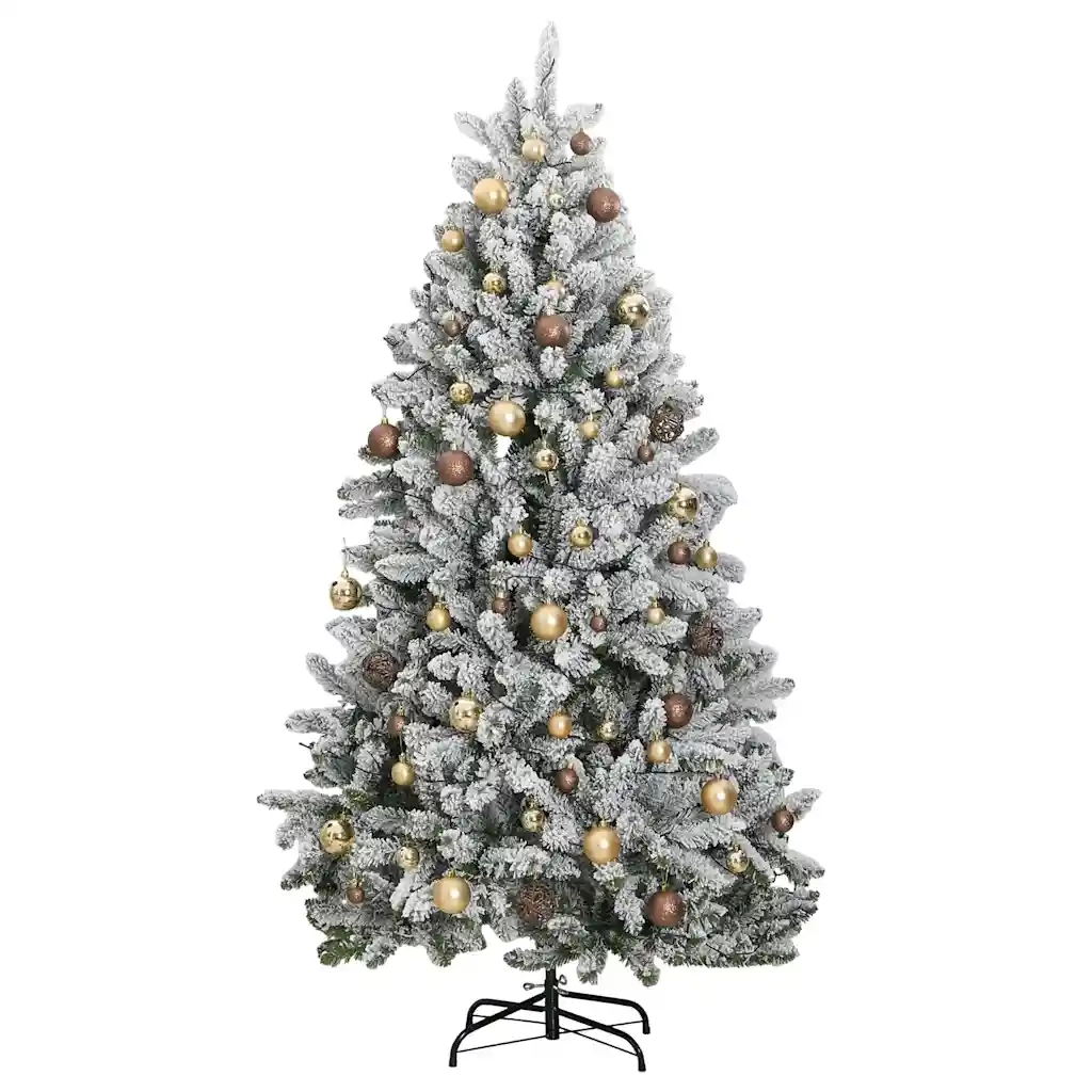 Albero Natale Artificiale Incernierato 300 LED e Palline 270 cm