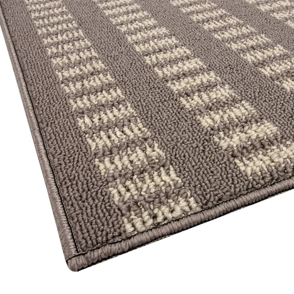 Tappeto Cucina Morbido 3D Assorbente Lavabile Antiscivolo Passatoia Bordata A Righe 57x40 Beige