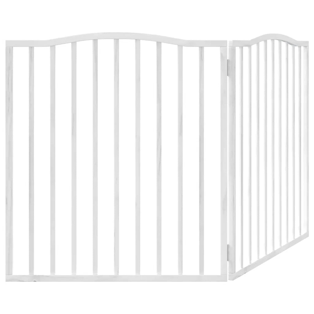vidaXL Cancello per Cani Pieghevole 2 Pannelli Bianco 160 cm Pioppo