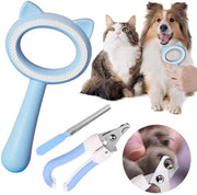 Set di spazzole per animali - Spazzola per cani - Spazzola per pelo di cane - Spazzola per gatti - Cura e bellezza per animali - Prevenzione dei nodi e dei nodi - Spazzola per animali con sette di spazzole
