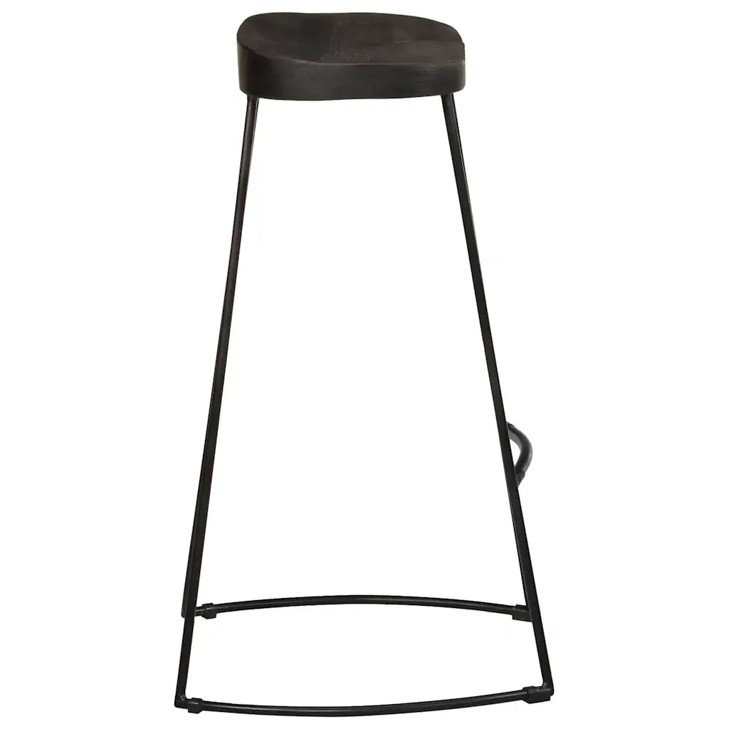Sgabelli da Bar 2 pz Neri 45x40x78 cm Legno Massello di Mango