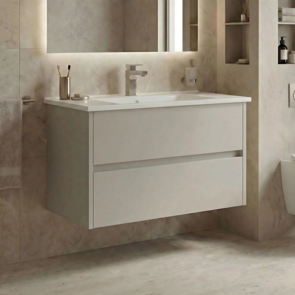 Mobile lavabo "Arno 85" - 85 x 45 x 52 cm - Cashmere