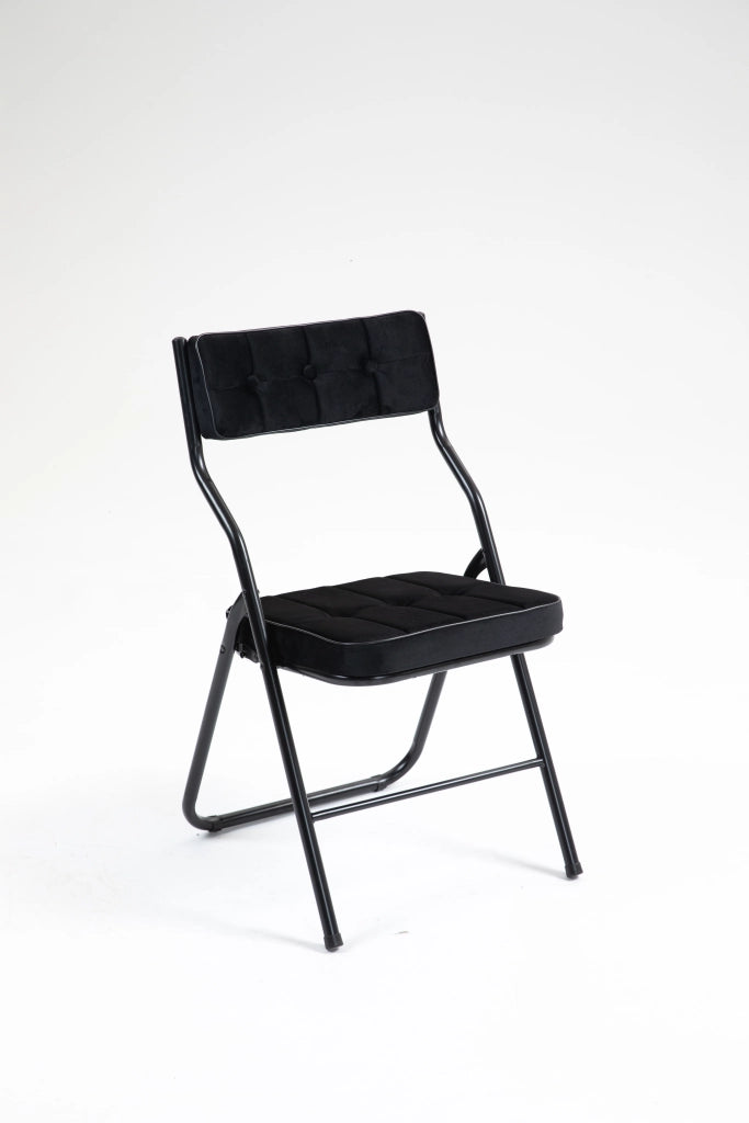 SEDIA Pieghevole Imbottita Set da 2 pezzi Nero in Acciaio