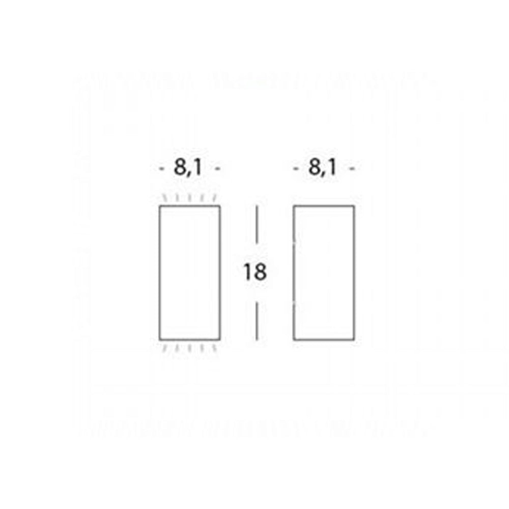 Applique Da Esterno Moderna Tower Alluminio E Vetro Grigio Led 6,6W 4000K