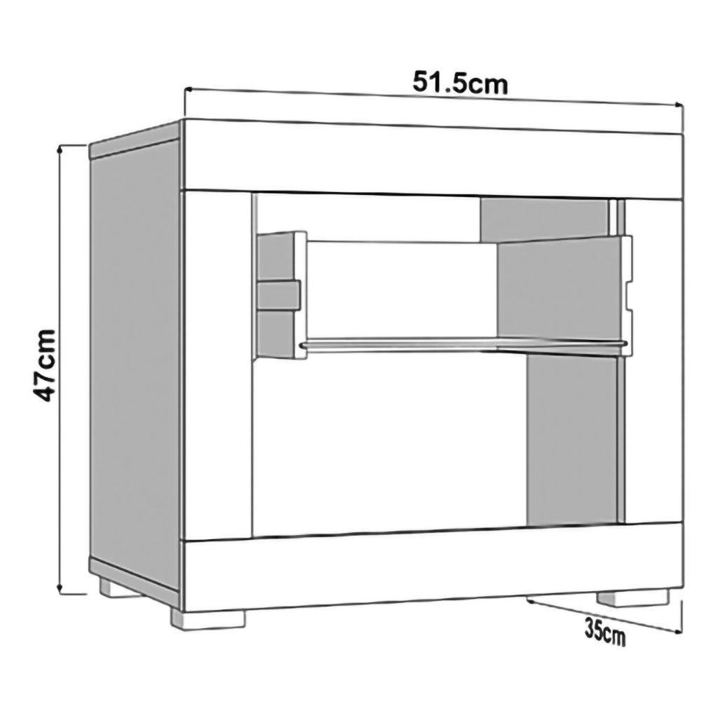 Varkal, Comodino un Cassetto, 52x35x47h cm Marrone Rovere
