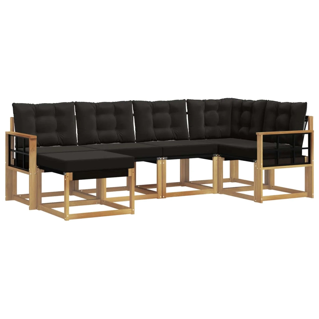 Set di divani da esterno 6 pz Bianco e Nero 3389650