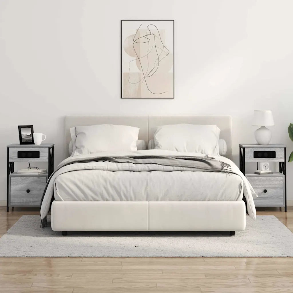 Armadio da Notte con cassetto Grigio Sonoma 40 x 31 x 60 cm 859496