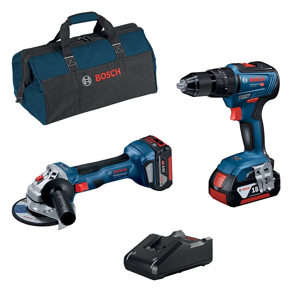 Bosch-B Superkit 18V Trapano Smerigliatrice pi 2 Batterie
