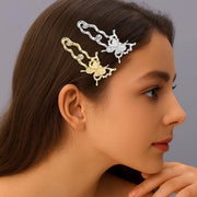 Accessori per capelli in strass 4 pezzi - dimensioni 4 x 6 cm - decorazione per festa o evento