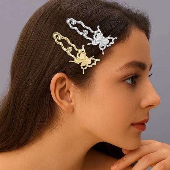 Accessori per capelli in strass 4 pezzi - dimensioni 4 x 6 cm - decorazione per festa o evento