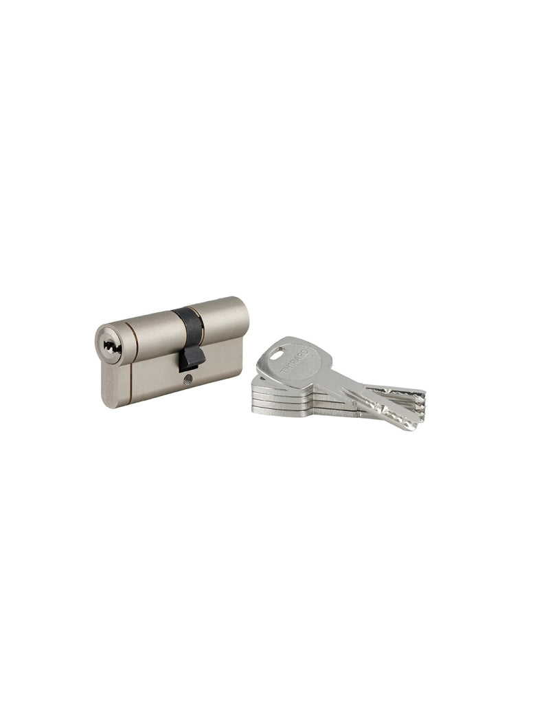 Cilindro europeo Transit 1 30 x 40 mm, nichelato, funzione emergenza, 5 chiavi – THIRARD