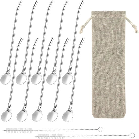 Set di Spazzole per Vaschette in Acciaio Inossidabile - 10 pezzi - Resistenti al Lavastoviglie - Incluso Cassetto di Riposo