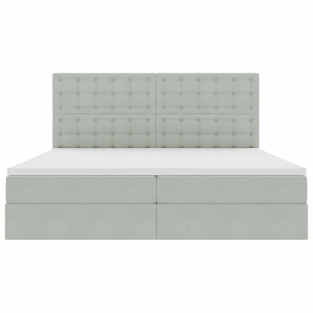 Letto con contenitore e materasso Grigio chiaro 200 x 200 cm