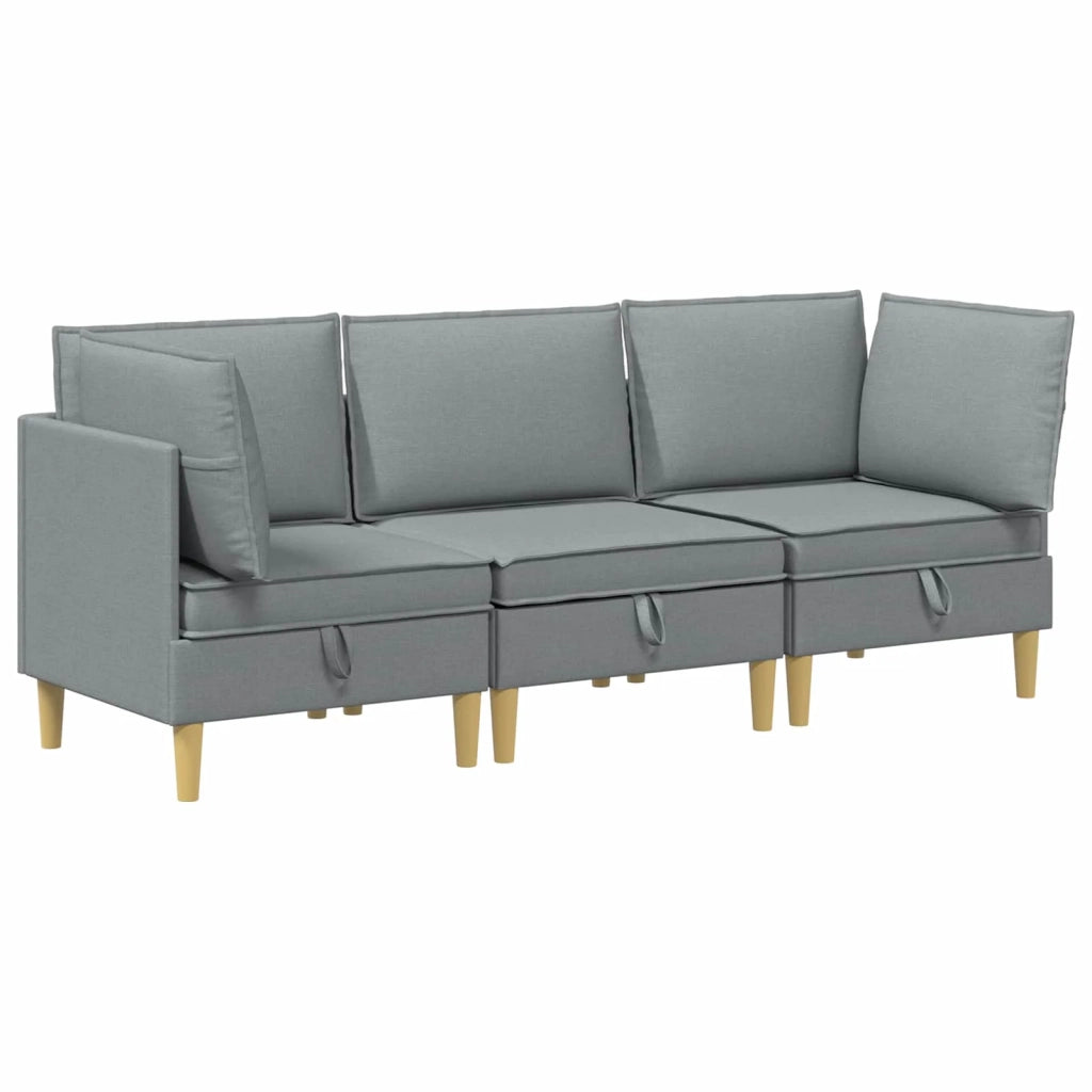 Set di divani modulari con spazio di archiviazione 3 pcs