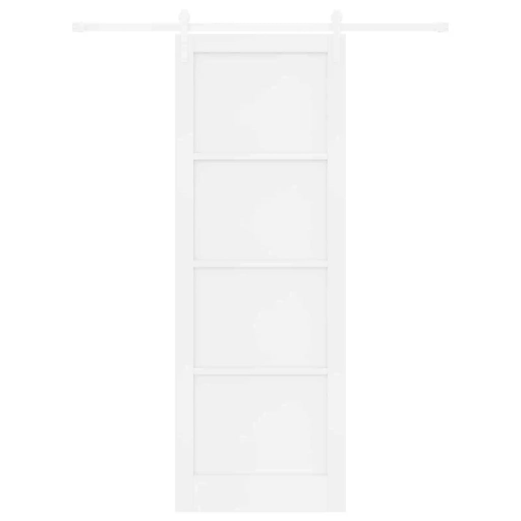 Porta scorrevole Bianco 83 x 232 cm Legno Massello di Pino 3445419