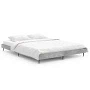 Letto matrimoniale | Letto per adulti | Giroletto Grigio Cemento 140x190 cm in Legno Multistrato