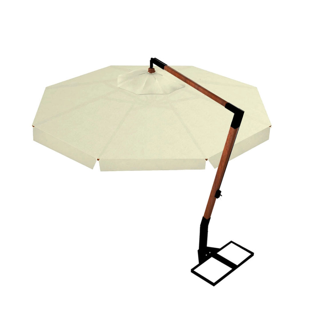 Ombrellone Decentrato da Giardino Ø4m Braccio in Legno Ecrù