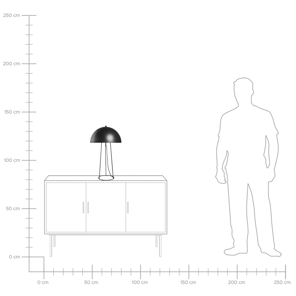 Lampada da tavolo Base e paralume in ferro nero Due lampadine Design minimalista Soggiorno