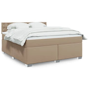 vidaXL Giroletto a Molle con Materasso Cappuccino 180x200cm Similpelle
