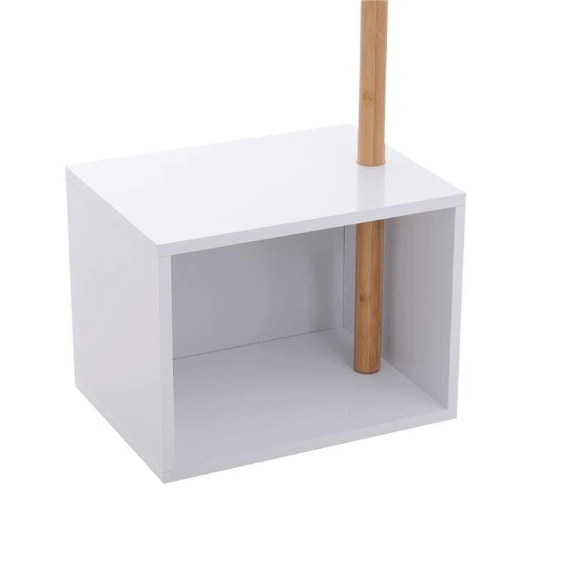 APPENDIABITI SCARPIERA CON 6 GANCI IN BAMBÙ  40X30X180 CM BASE BIANCA