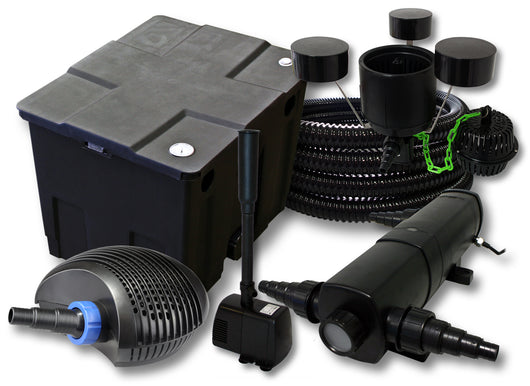 Set filtro per 12000l Chiarificatore 36W Pompa CTF ECO 20W Tubo 25m Skimmer CSP250 Fontana