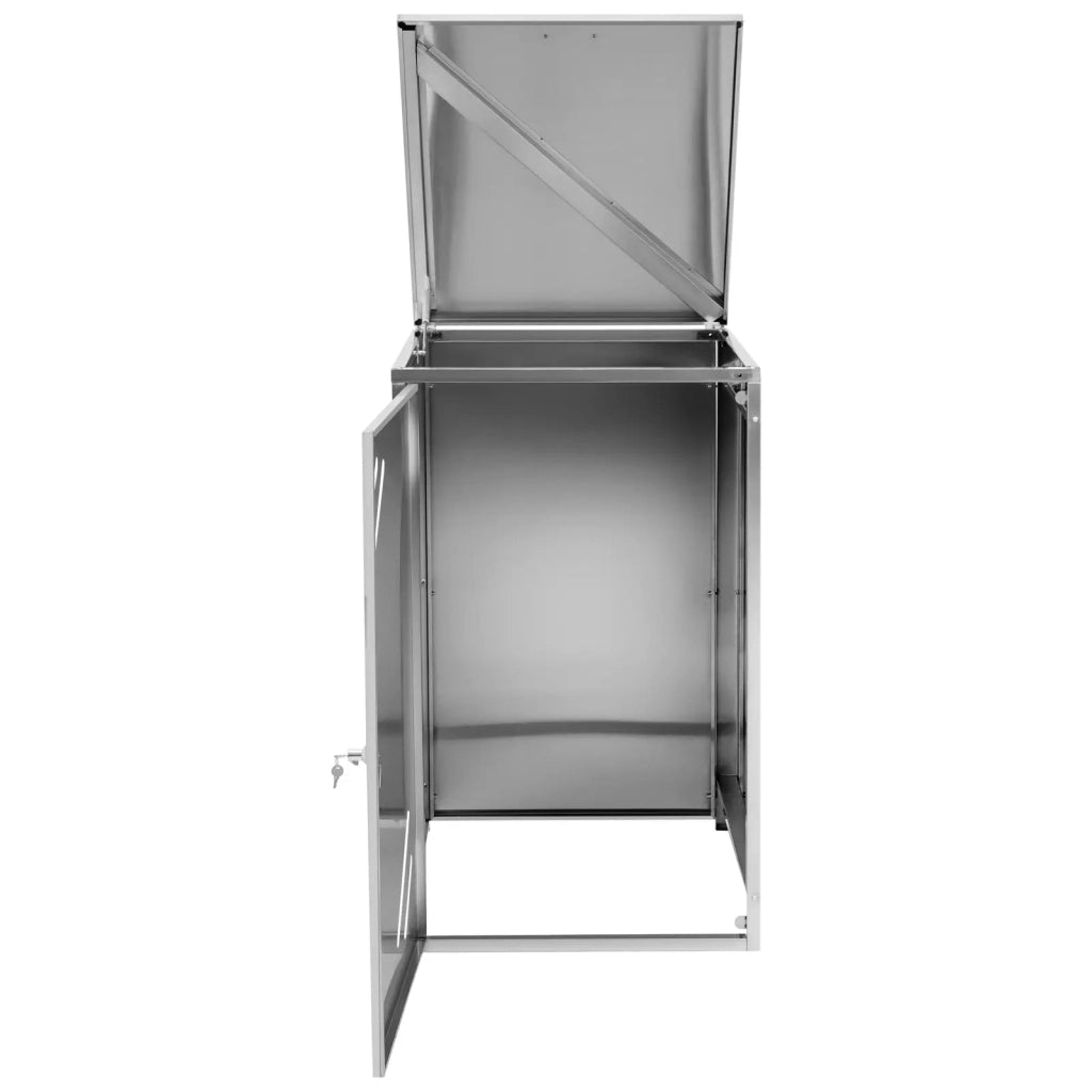 Contenitore/ripostiglio per rifiuti 240 litri fessure di ventilazione acciaio inox 201 argento metallizzato 14_0008480