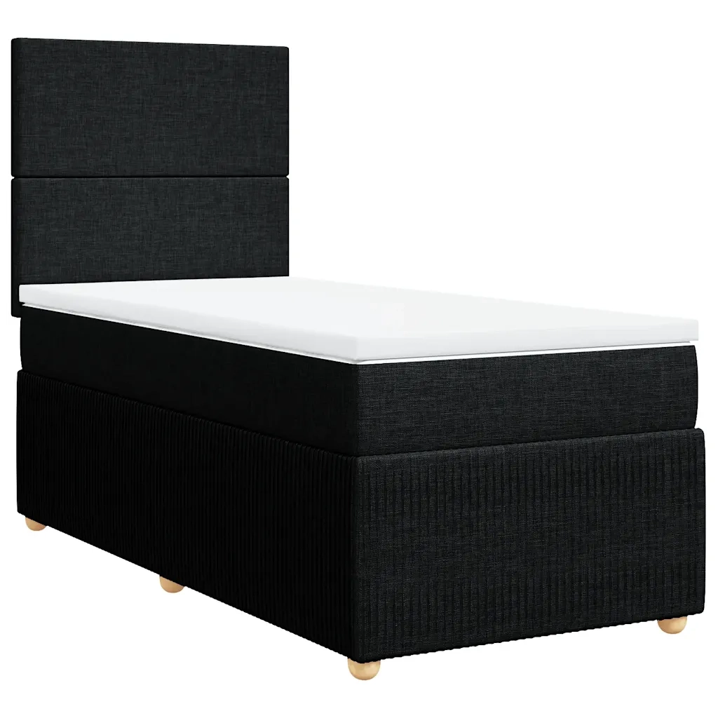 vidaXL Giroletto a Molle con Materasso Nero 80x200 cm inTessuto