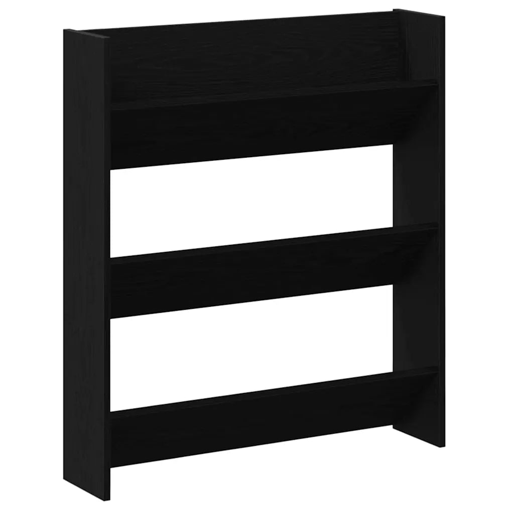 vidaXL Armadi per scarpe da muro 2 pcs Rovere nero Legno multistrato
