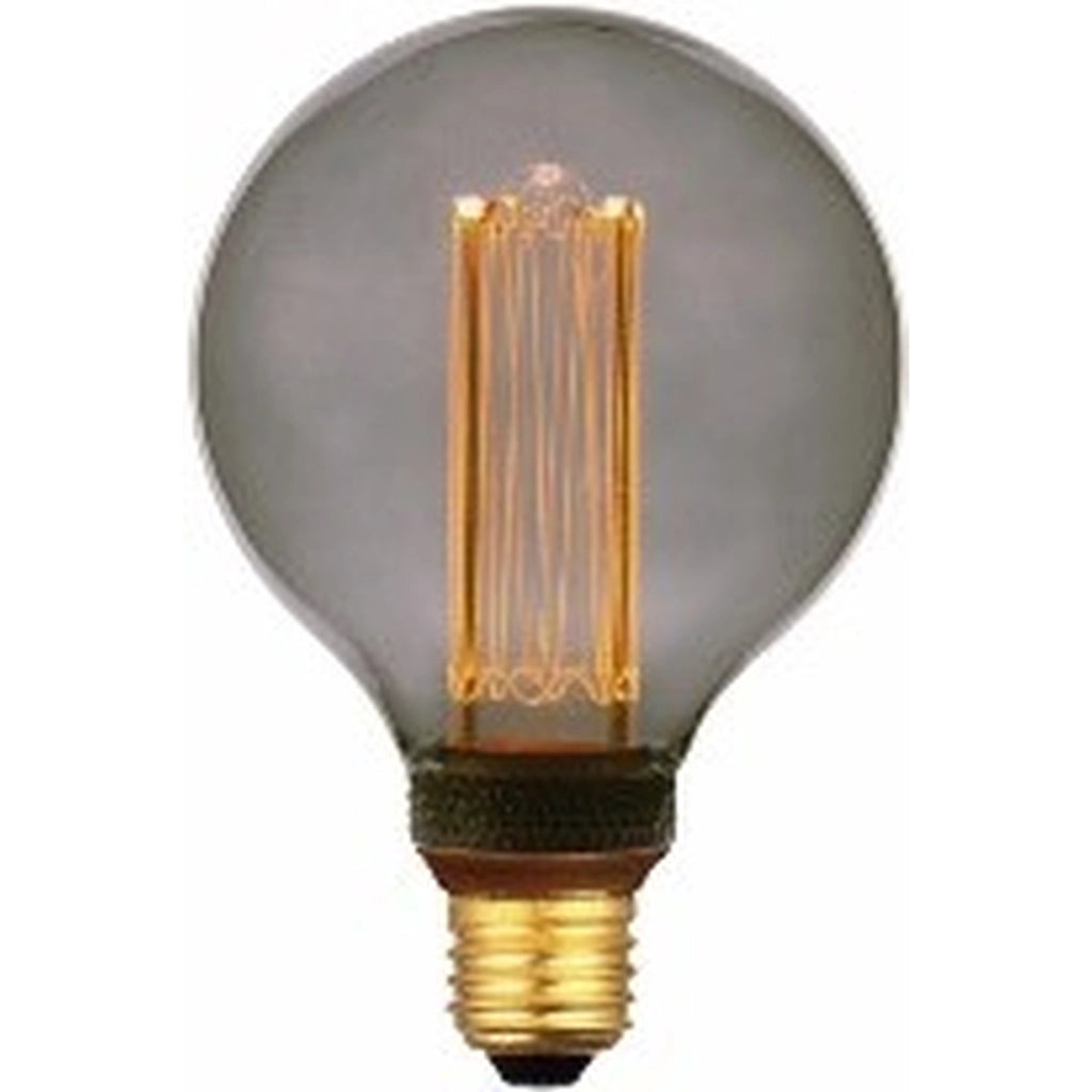 Lampadina decorativa globo smoke 9,5 cm filamento LED E27 nera