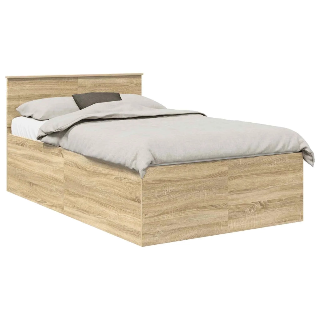 Struttura del letto con testiera Rovere Sonoma 135 x 190 cm 3408587